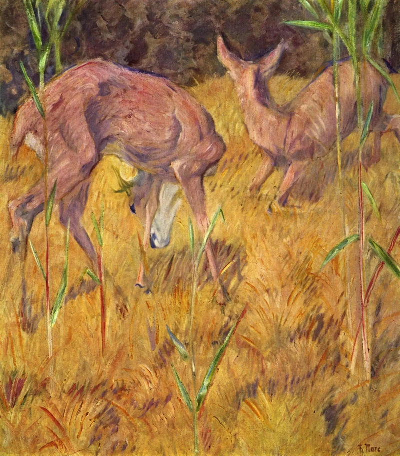 Hert in het riet - Franz Marc