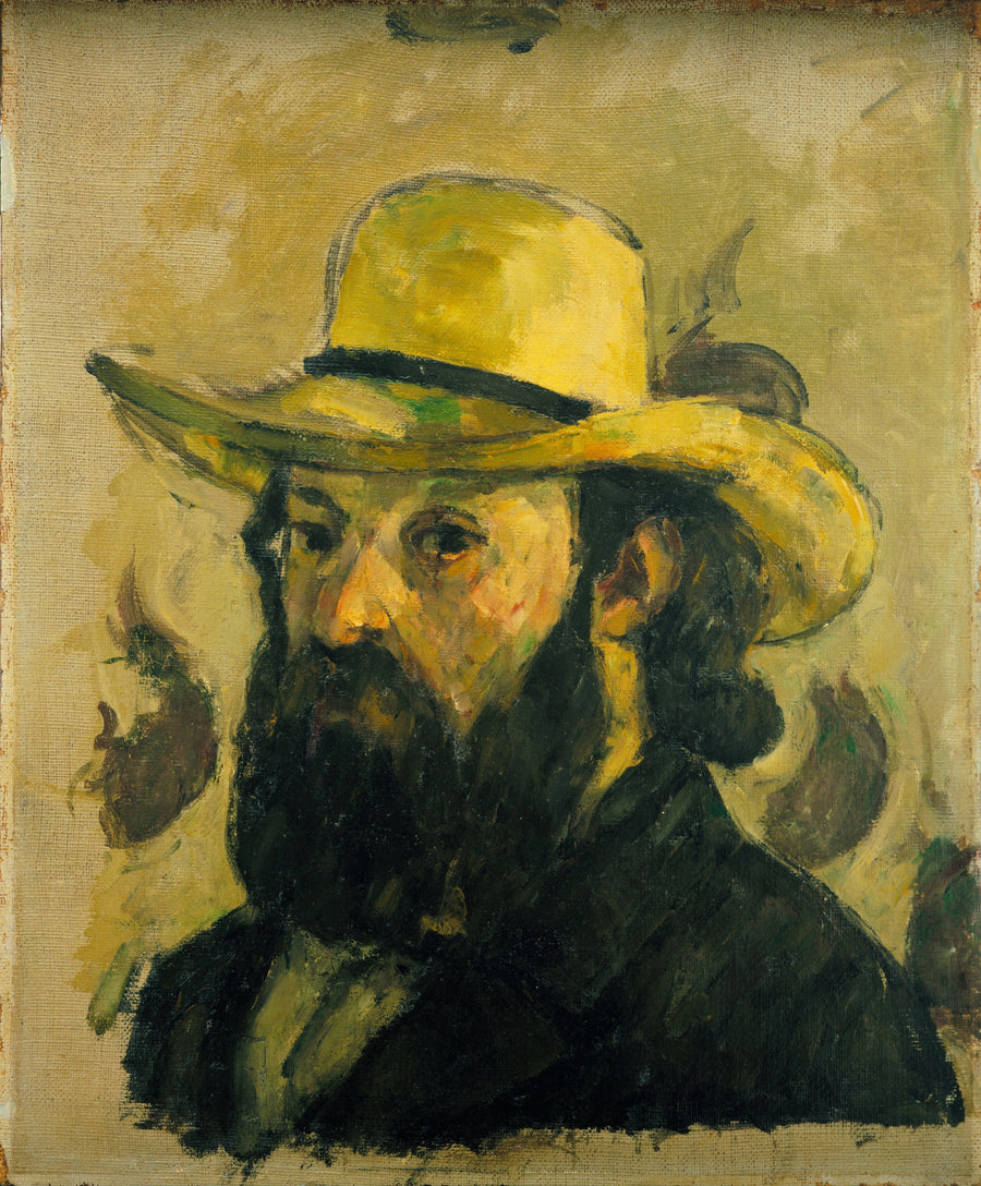 Portret van de kunstenaar met strohoed - Paul Cézanne