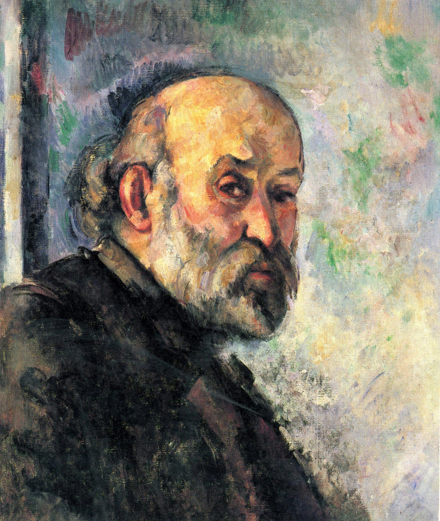 Portret van Cézanne op blauwe achtergrond - Paul Cézanne