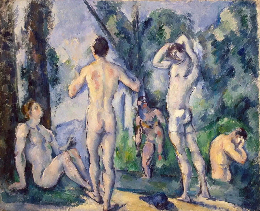 De baders in de open lucht - Paul Cézanne