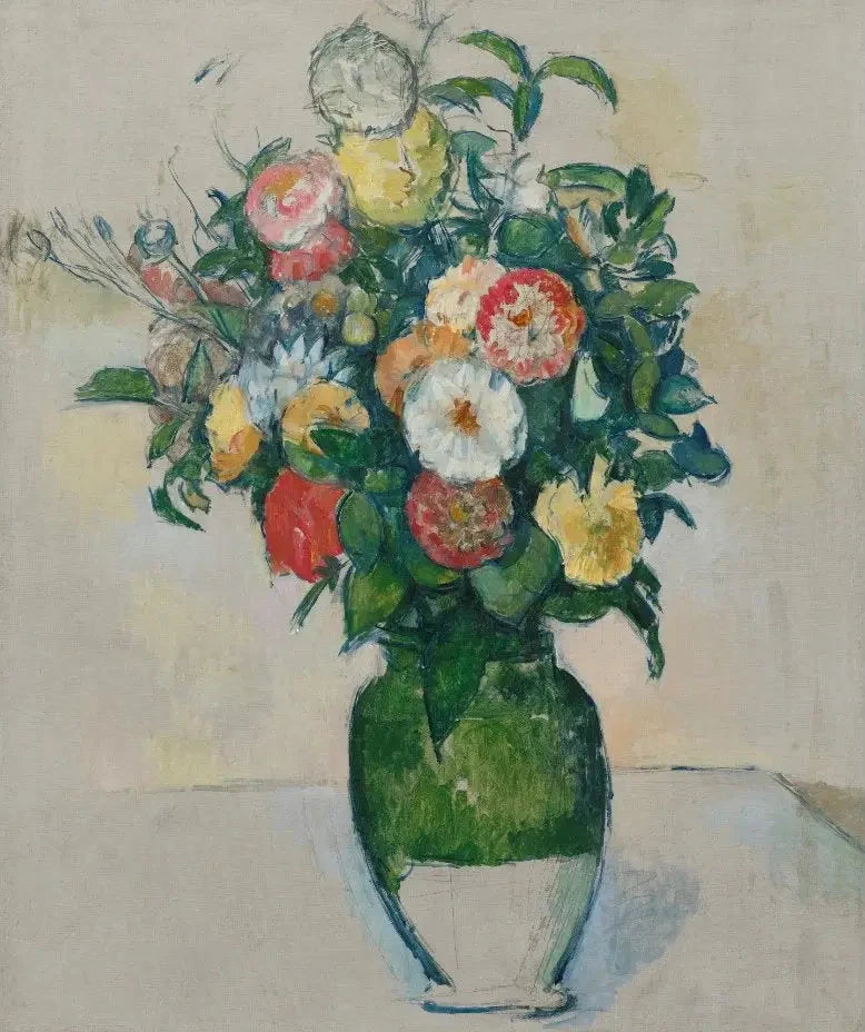 Bloemen in een olijfoliepot - Paul Cézanne