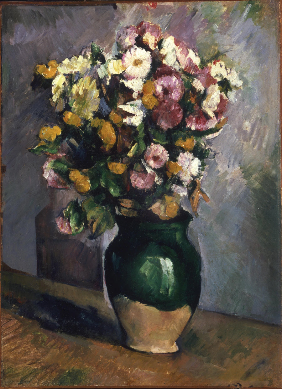 Bloemen in een olijfoliepot - Paul Cézanne