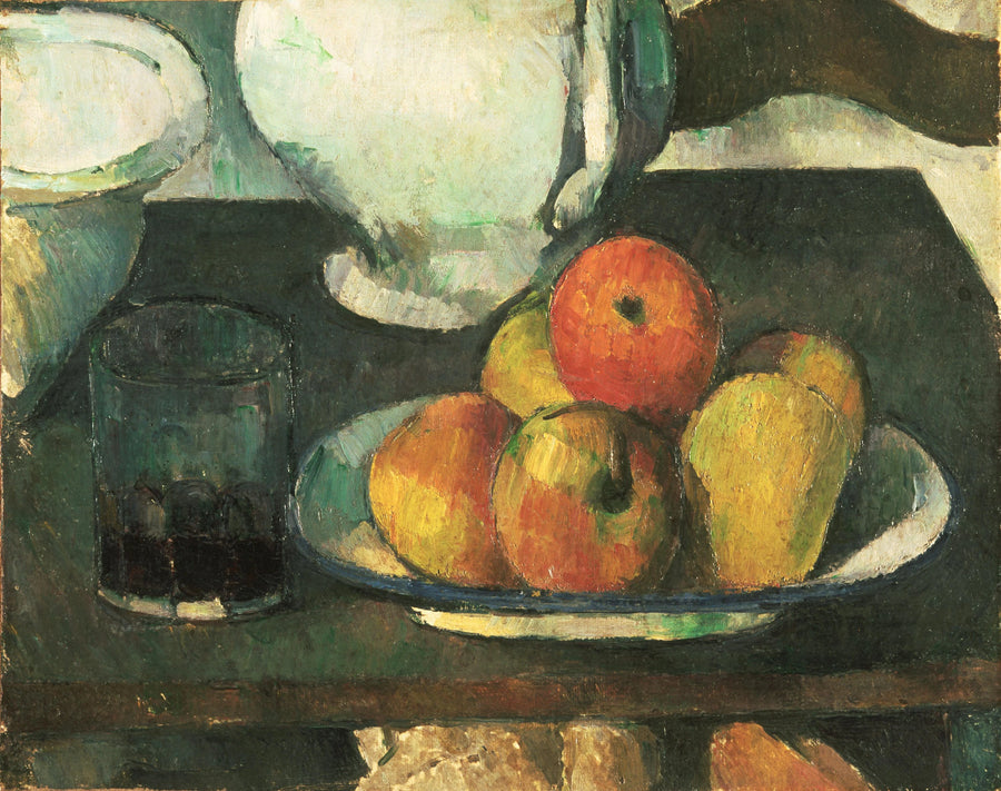 Stilleven met fruit en glas wijn - Paul Cézanne