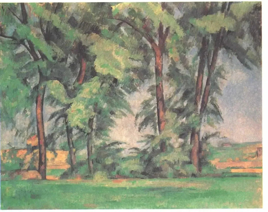 De grote bomen bij Jas de Bouffan - Paul Cézanne