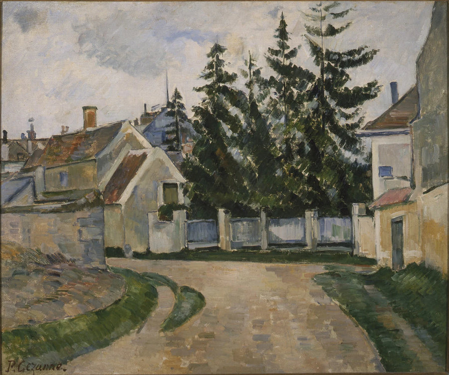 Huizen en dennenbomen - Paul Cézanne