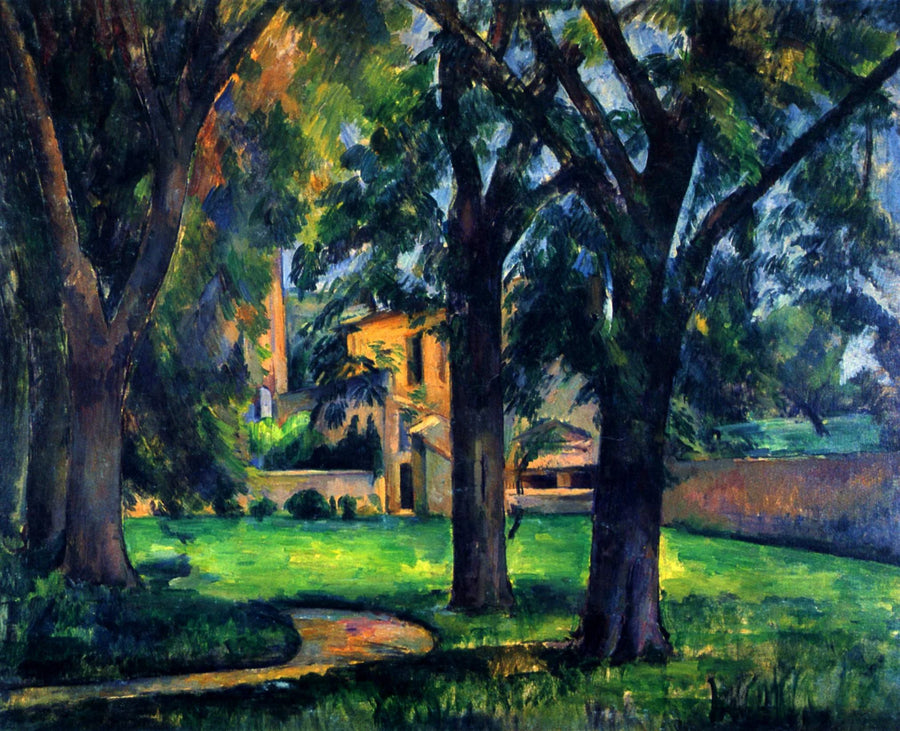 Paardenkastanjes en boerderij van Jas de Bouffan. - Paul Cézanne
