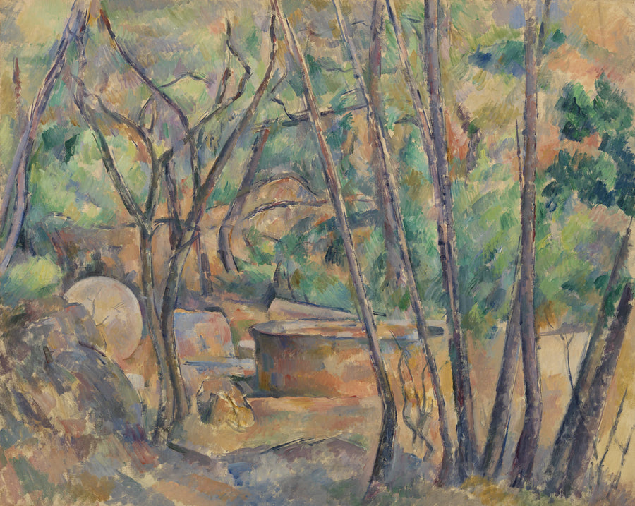 Molen en waterput in het bos - Paul Cézanne