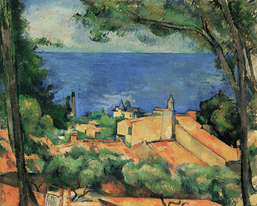 L'Estaque met rode daken - Paul Cézanne