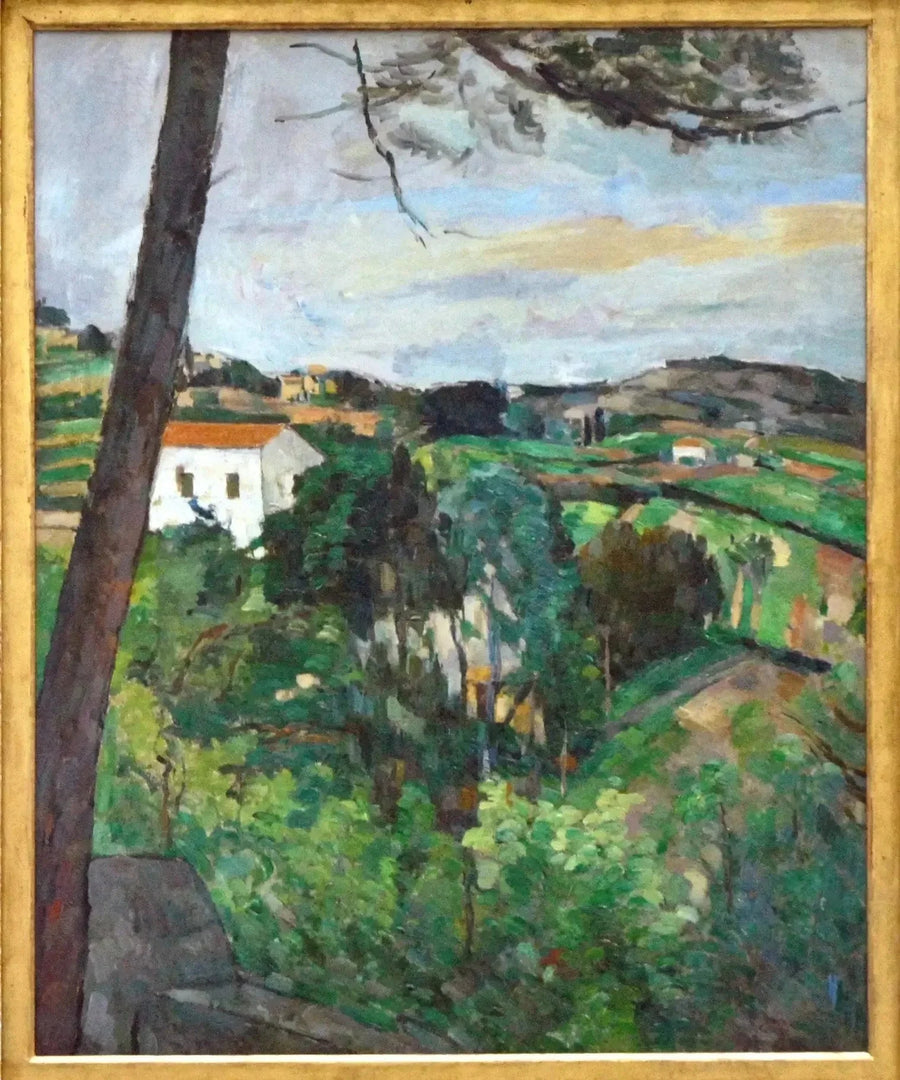 Landschap met rood dak - Paul Cézanne