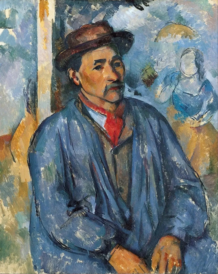 Boer in een blauw hemd - Paul Cézanne