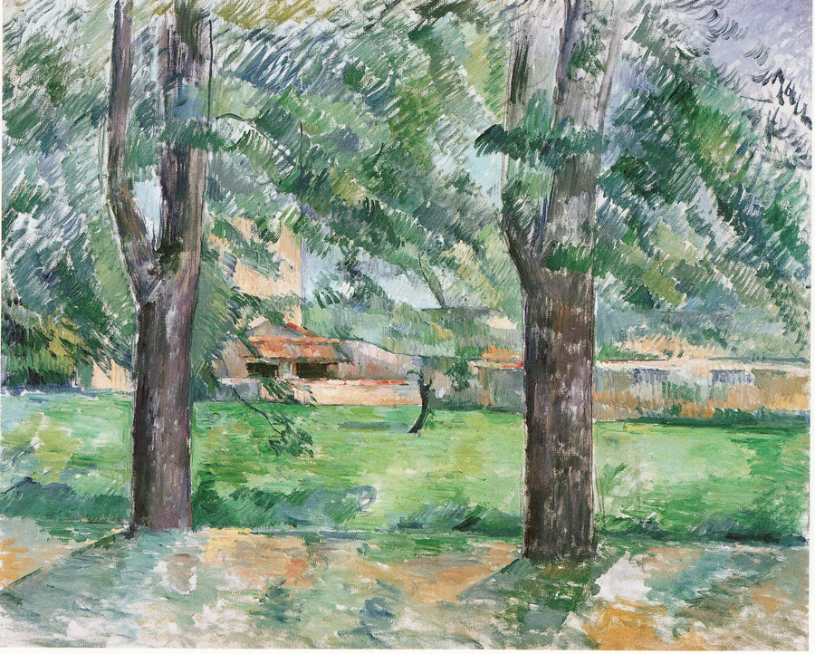 Weide en boerderij van Jas de Bouffan - Paul Cézanne