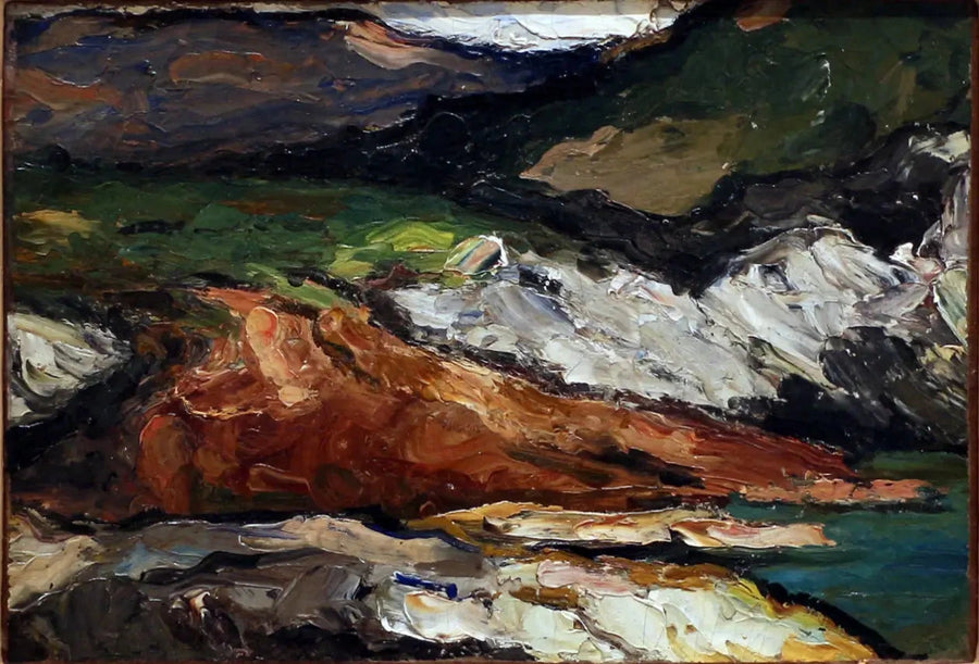 Rotsen aan zee (l'Estaque?) - Paul Cézanne