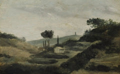 Landschap van het platteland van Aix tot de toren van Caesar, circa 1862 - Paul Cézanne