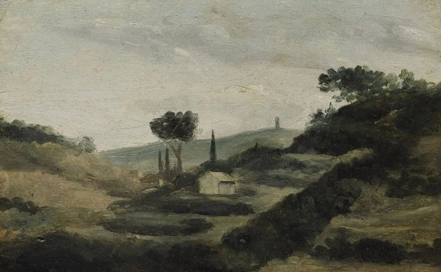 Landschap van het platteland van Aix tot de toren van Caesar, circa 1862 - Paul Cézanne