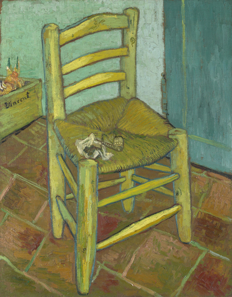 De stoel van Vincent met zijn pijp - Vincent van Gogh