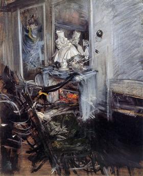 Slaapkamer van een schilder - Giovanni Boldini
