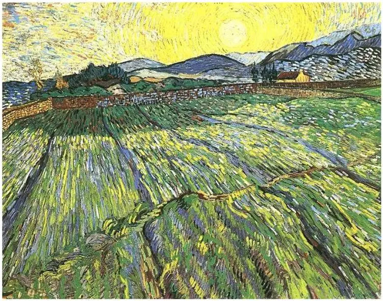 Gesloten veld met opkomende zon - Vincent van Gogh