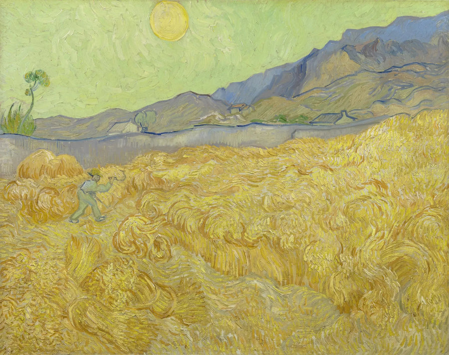 Tarweveld met een maaimachine - Vincent van Gogh