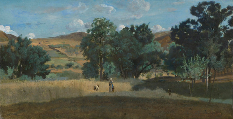 Gebied met tarwe in de Morvan - Jean-Baptiste Camille Corot