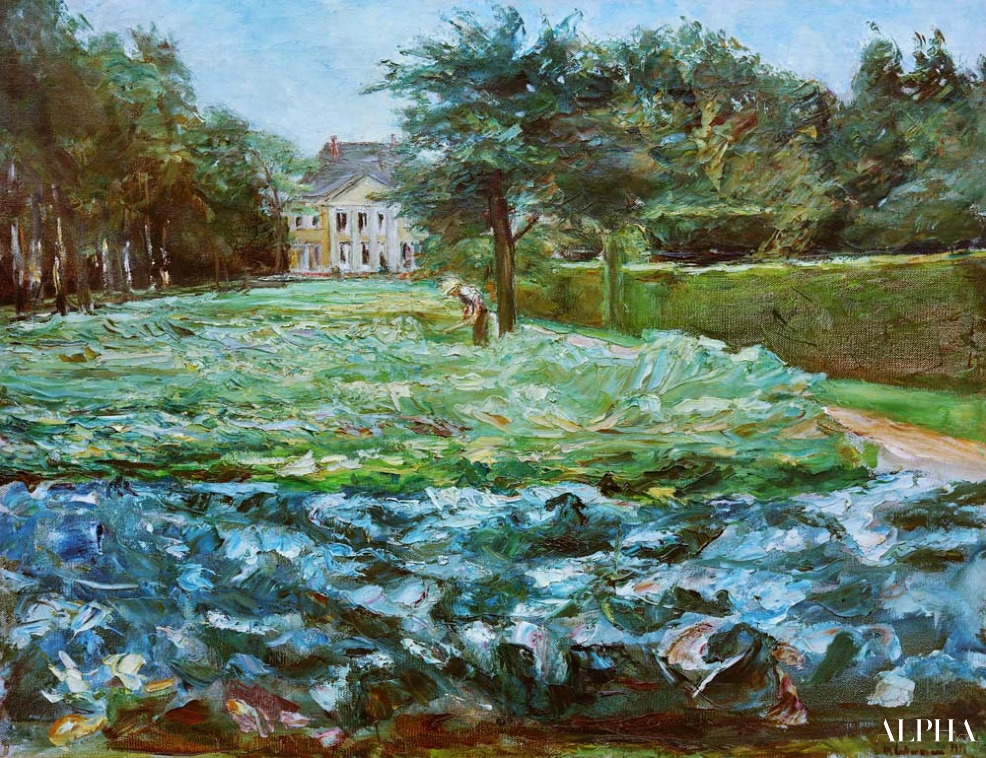 Koolveld in de tuin van Wannsee na het westen - Max Liebermann - Reproducties van schilderijen en hoogwaardige schilderijen