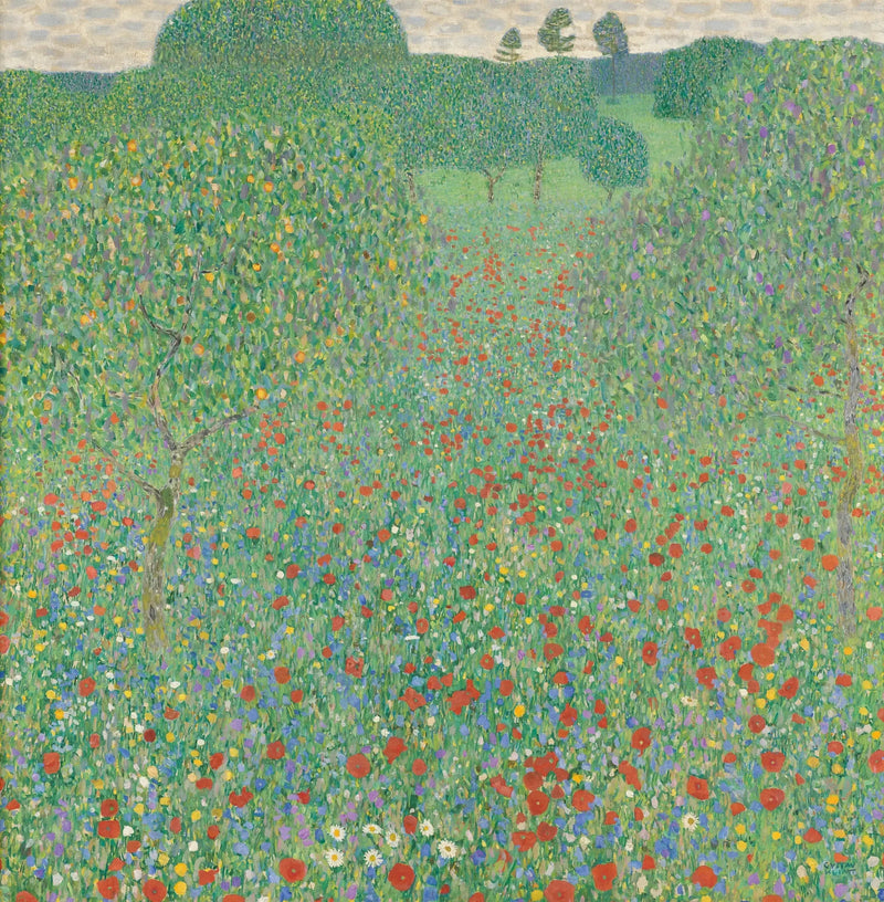 Veld van klaprozen - Gustav Klimt
