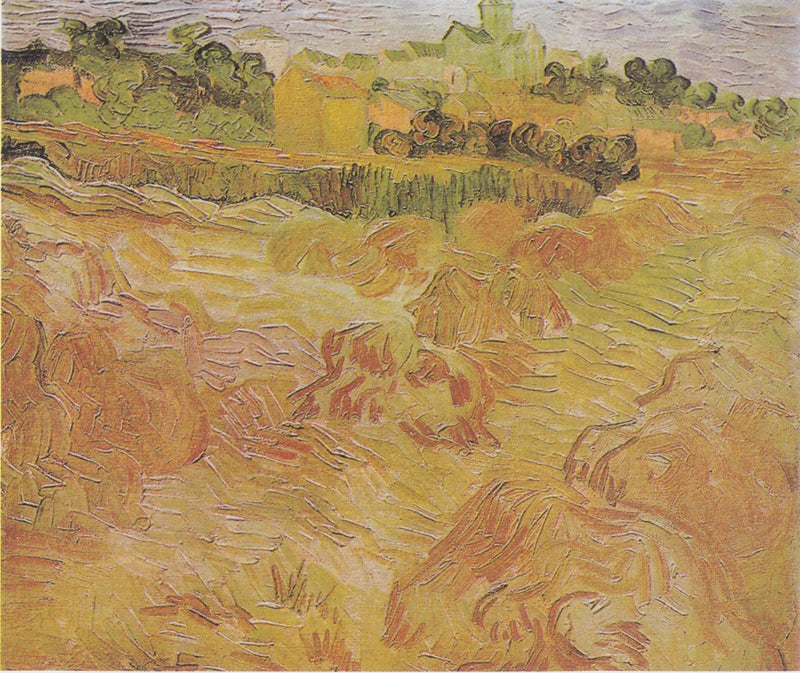 Tarwevelden met Auvers op de achtergrond - Vincent van Gogh