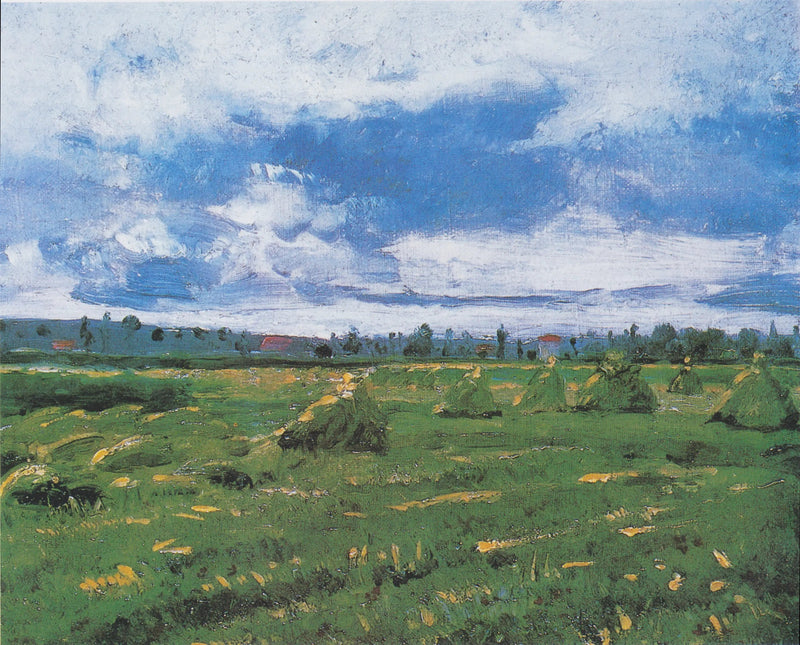 Tarwevelden met hooistapels - Vincent van Gogh