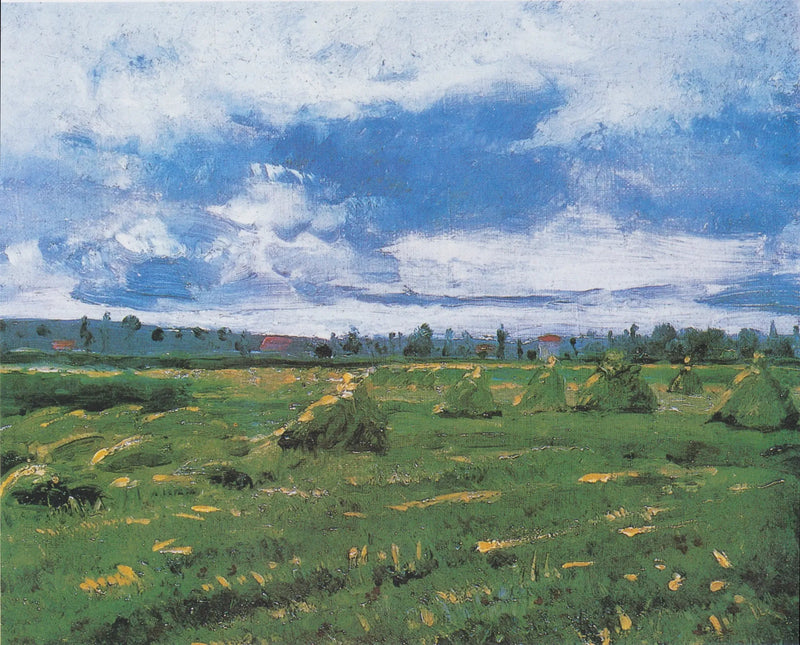 Tarwevelden met hooistapels - Vincent van Gogh
