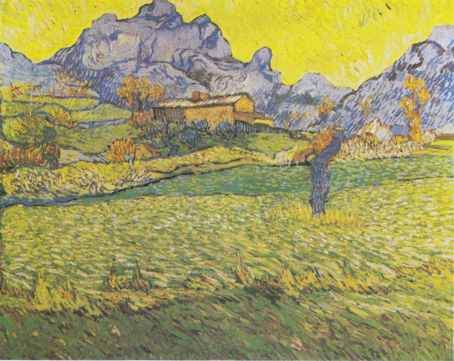 Tarwevelden in een bergachtig landschap - Vincent van Gogh