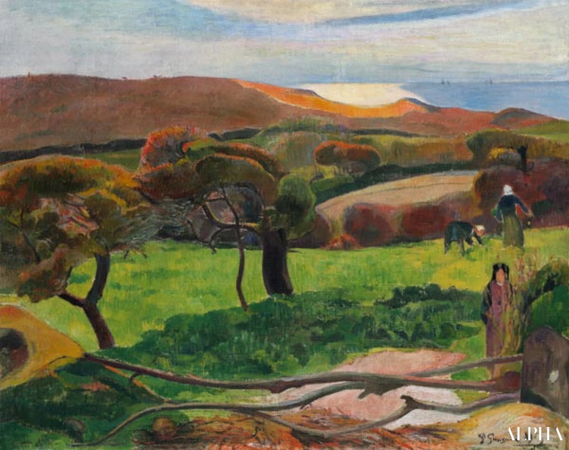 Champions aan zee - Paul Gauguin - Reproducties van schilderijen en hoogwaardige schilderijen