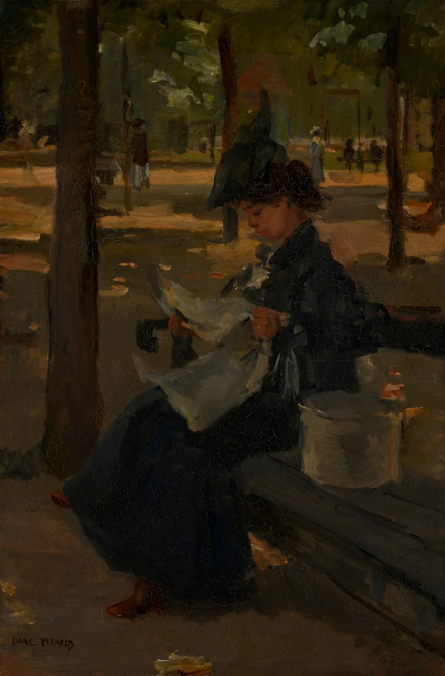  Hutmacher in een park - Isaac Israëls