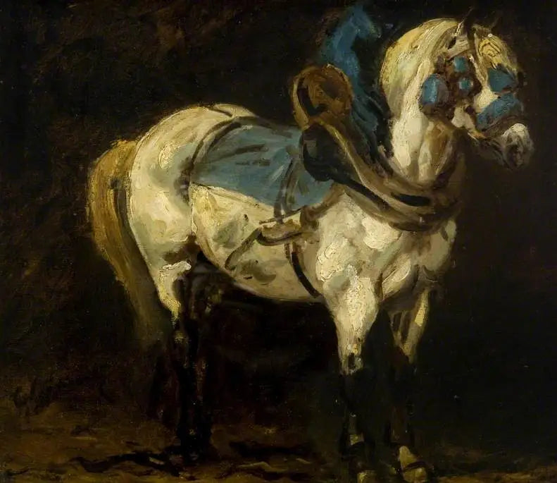 Grijze lader met blauwe harnassen - Théodore Géricault