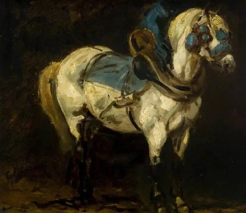 Grijze lader met blauwe harnassen - Théodore Géricault