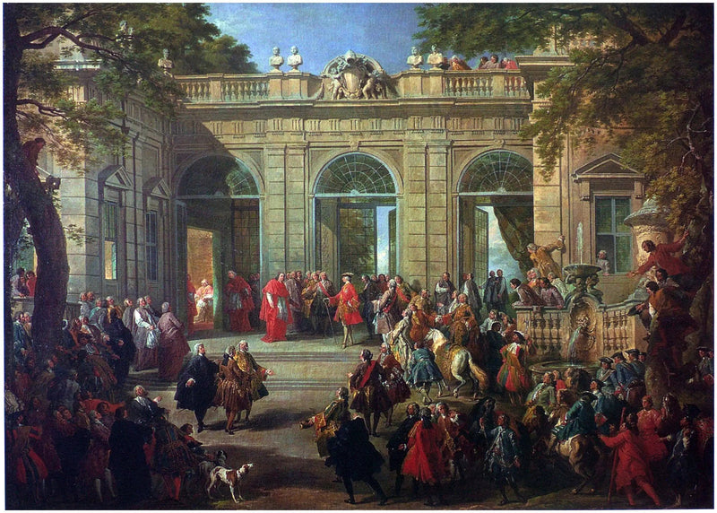 Karel de Bourbon bezoekt paus Benedictus XIV in Café van het Quirinaal - Giovanni Paolo Panini

Source:
Charles de Bourbon visitant le Pape Benoît XIV au Café du Quirinal - Giovanni Paolo Panini