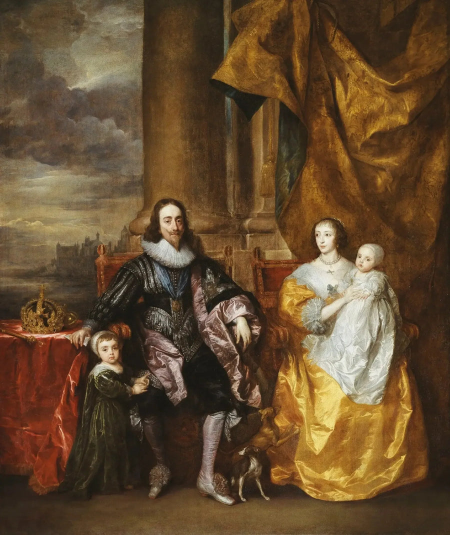 Koning Charles I en Henriëtte Marie met hun twee oudste kinderen, prins Charles en prinses Mary - Antoine van Dyck

Source:
Charles Ier et Henriette Marie avec leurs deux enfants aînés, le prince Charles et la princesse Mary - Antoine van Dyck