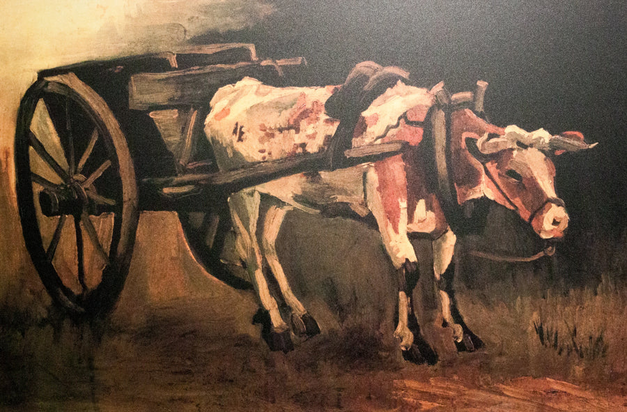 Kar met rood-witte os - Vincent van Gogh
