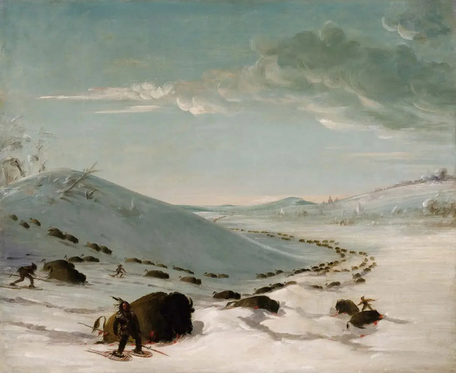 Jacht op bizons in de winter, Indianen met sneeuwschoenen - George Catlin

Source:
Chasse au bison en hiver, Indiens en raquettes - George Catlin