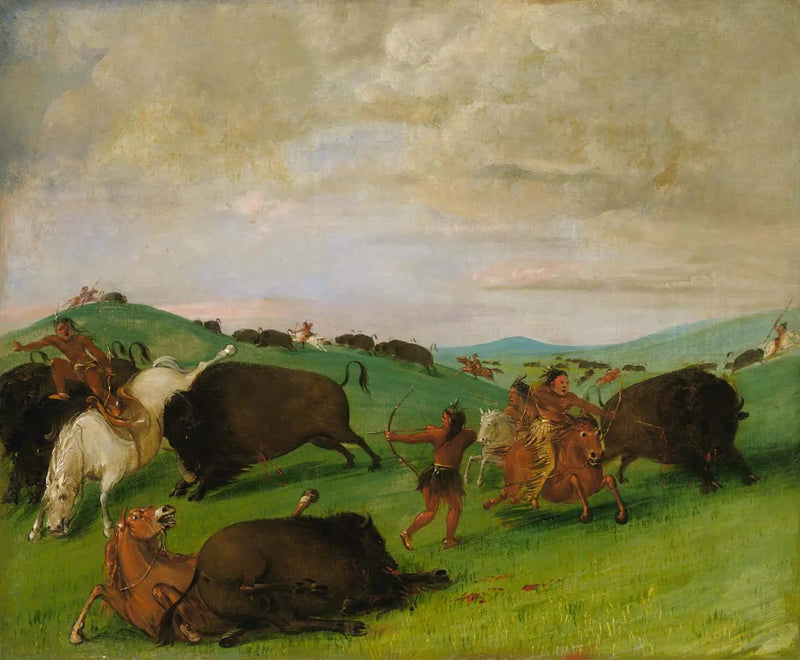 Bizonjacht, stieren die vechten met mannen en paarden - George Catlin

Source:
Chasse au bison, taureaux se battant avec hommes et chevaux - George Catlin