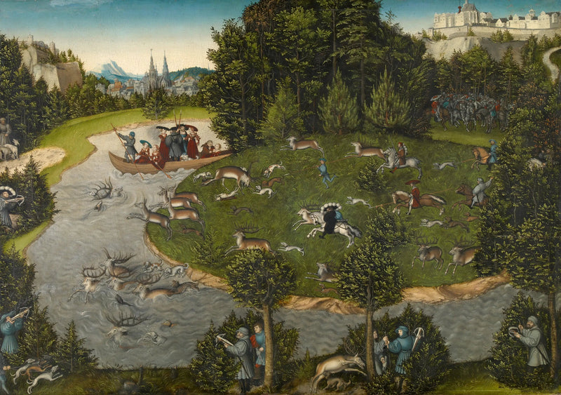 Jacht op de hert van keurvorst Frederik de Wijze - Lucas Cranach de Oude
