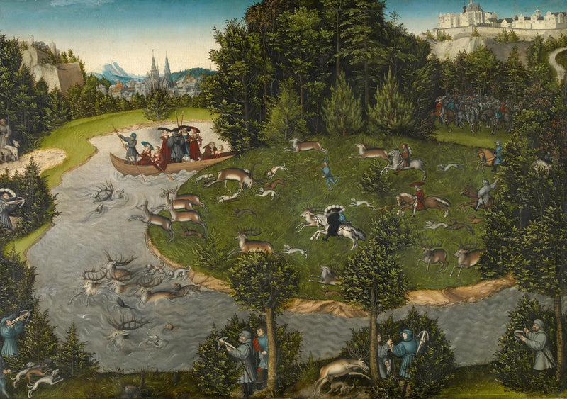 Jacht op de hert van keurvorst Frederik de Wijze - Lucas Cranach de Oude