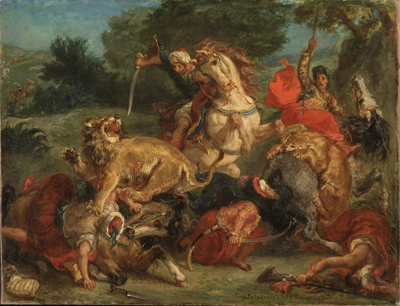 Leeuwenjacht - Eugène Delacroix