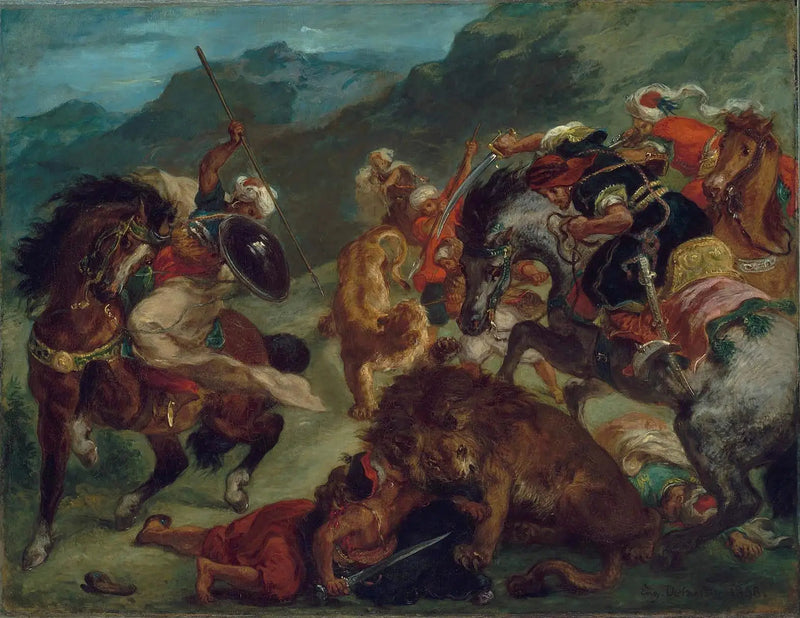 Leeuwenjacht - Eugène Delacroix