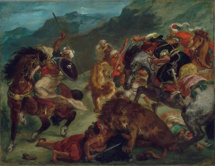 Leeuwenjacht - Eugène Delacroix
