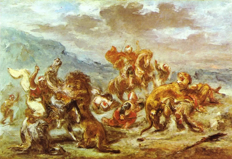 Leeuwenjacht - Eugène Delacroix