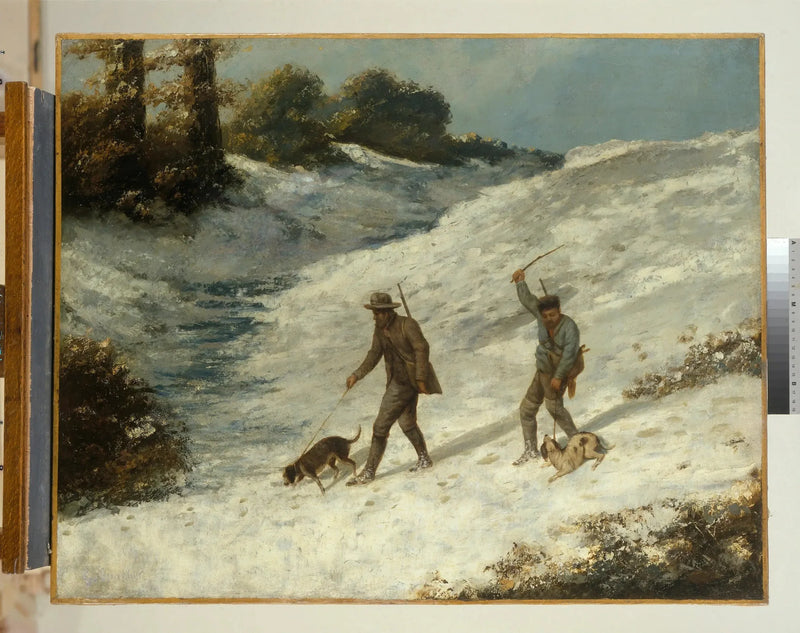 Jagers in de sneeuw - Gustave Courbet