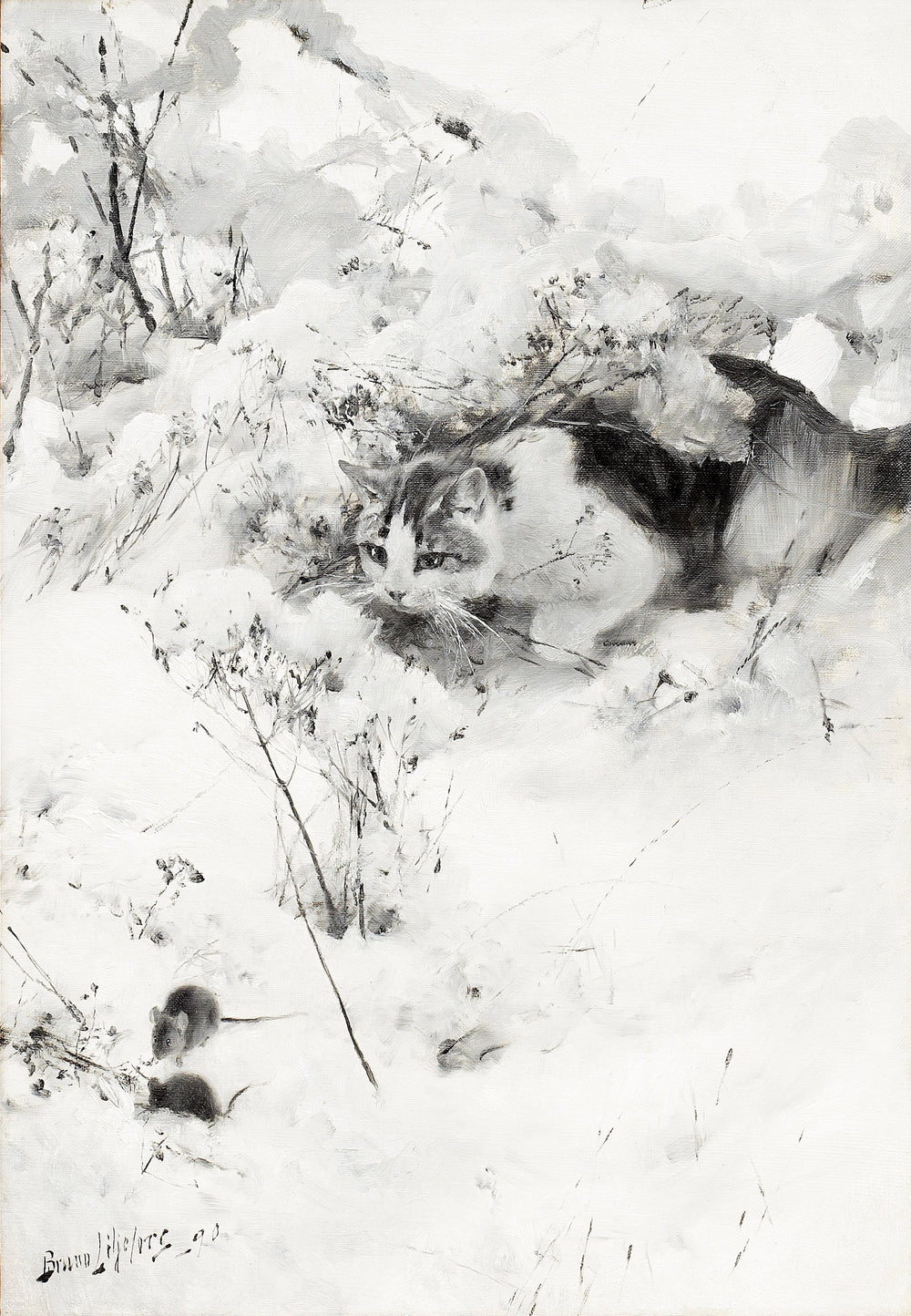 Chat traquant - Bruno Liljefors image 1 tableau peint à l’huile sur toile