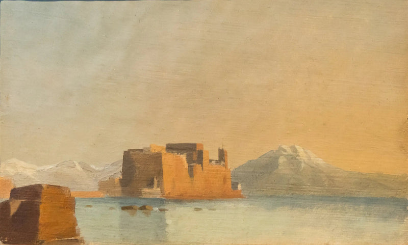 Kasteel van Ovo en de baai van Napels - Edgar Degas