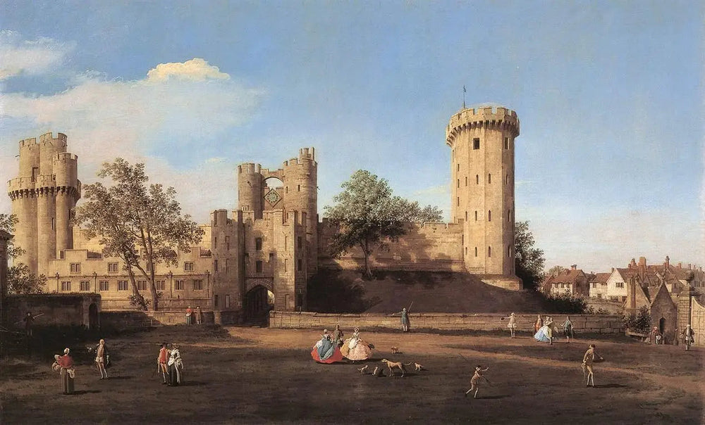Château de Warwick, côté est - Canaletto image 1 copie peinte à la main à l’huile