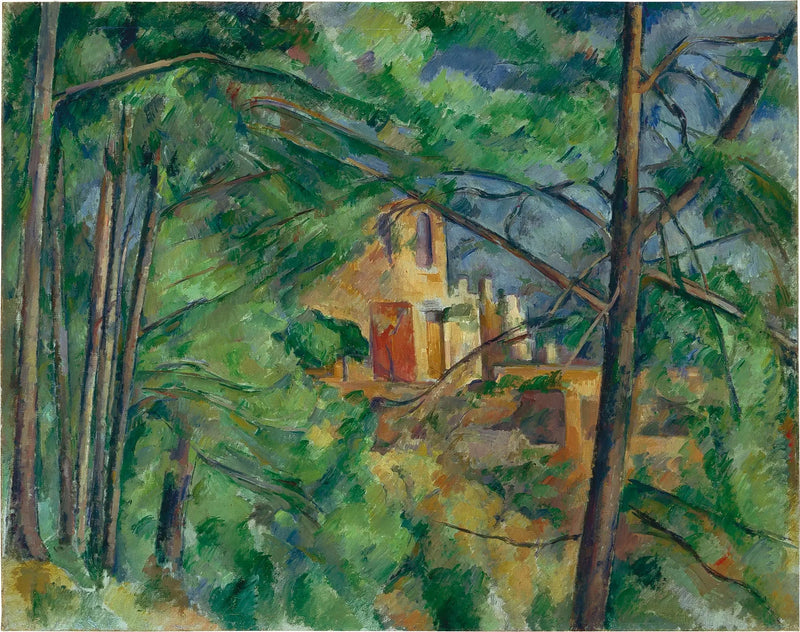 Zwart Kasteel achter de bomen - Paul Cézanne