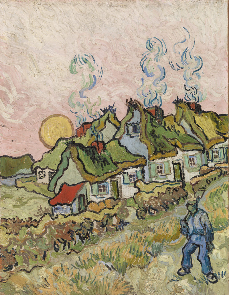 Cottage in de zon - Vincent van Gogh